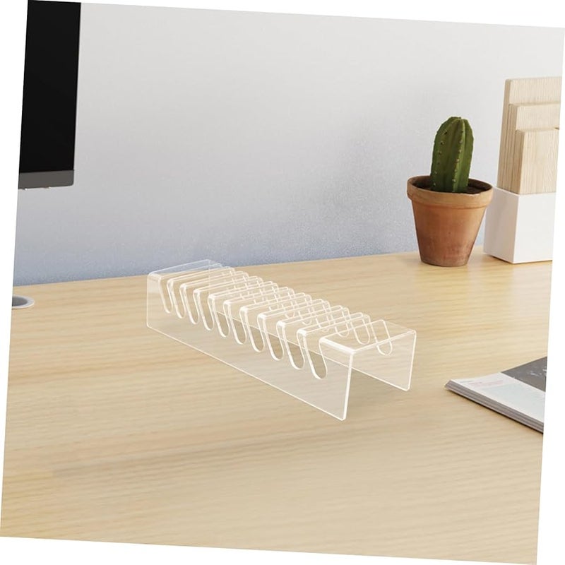 Transparent Acrylic Phone Tablet Stand Holder Organizer For Desk Office School - Image 4